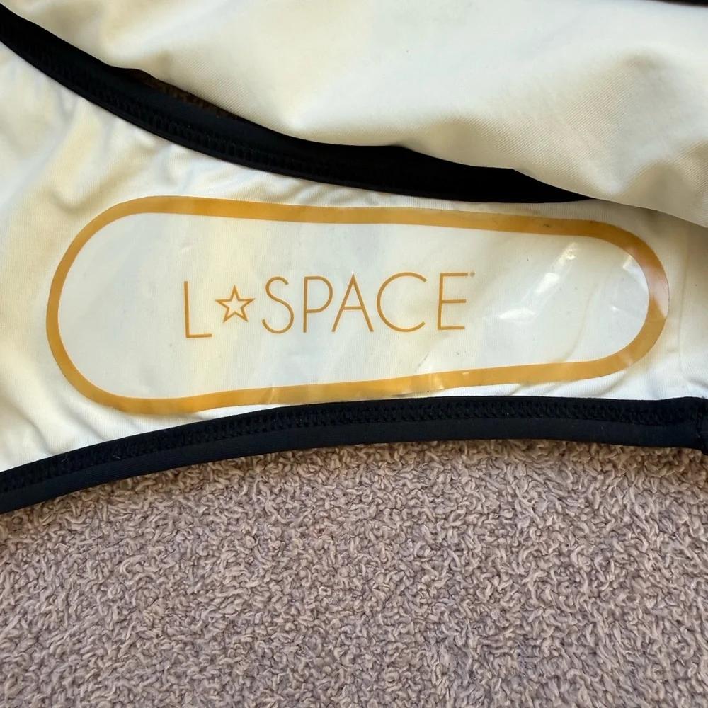 NEW - L*SPACE - Ribbed Jay Bikini BITSY Bottom - CREAM/BLACK - Picture 5 of 6